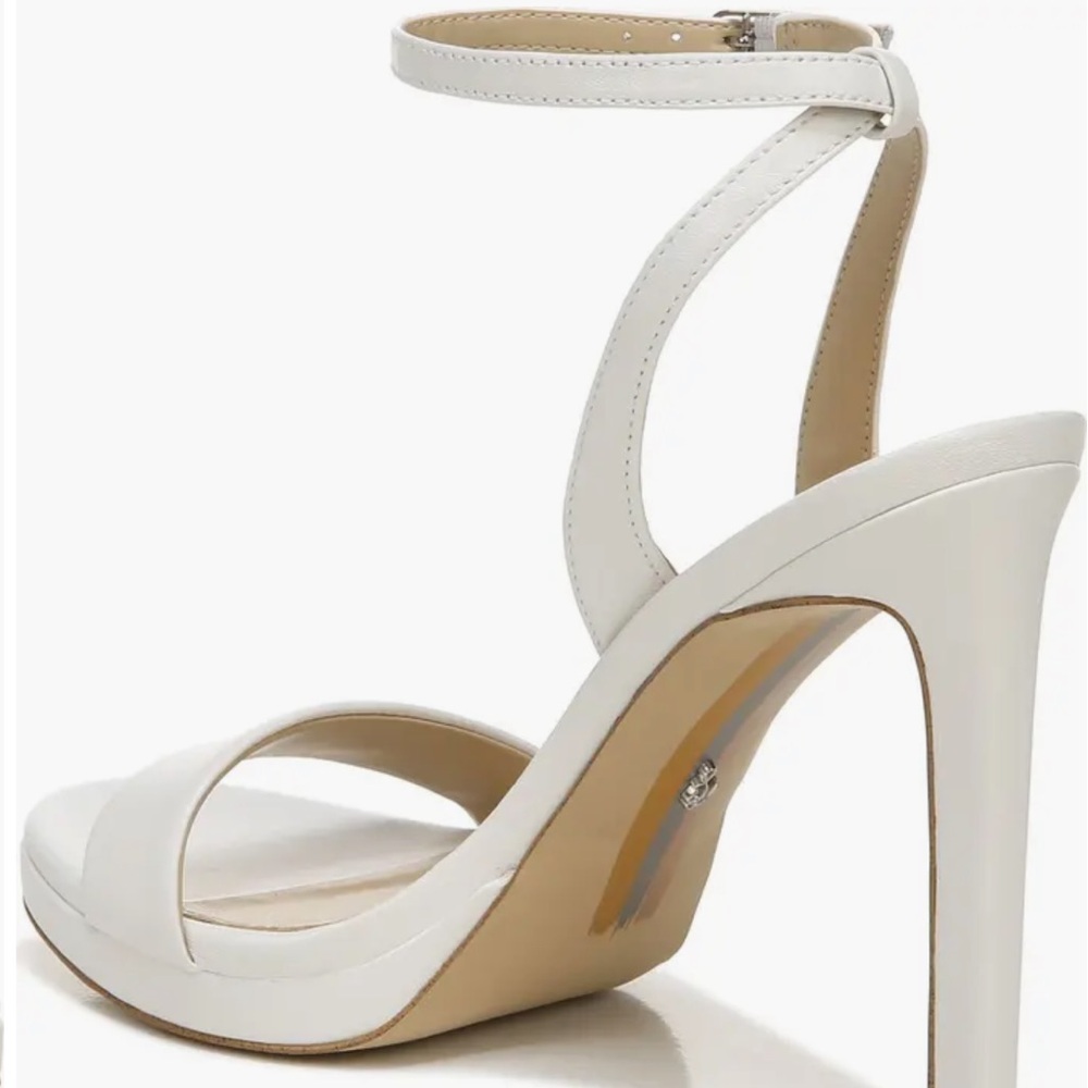 Sam Edelman Jade White Leather Ankle Strap Sandals Size 9 - Picture 5 of 12